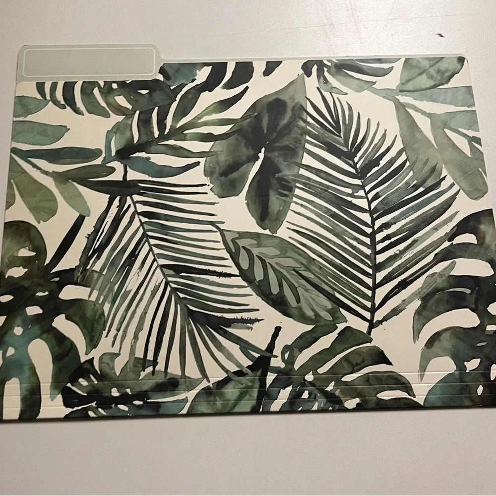 Botanical Green Leaf File Folders Bundle